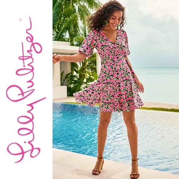 Lilly Pulitzer Pink and Green Floral Dress - Picture 2 of 11